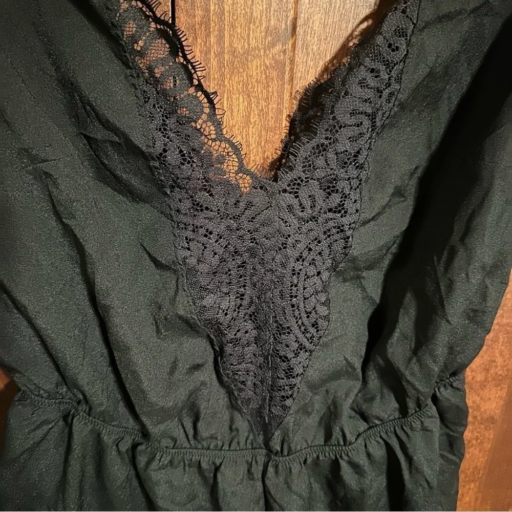 Oysho Black Lace Lingerie Teddy Romper EUC Size Small It#68